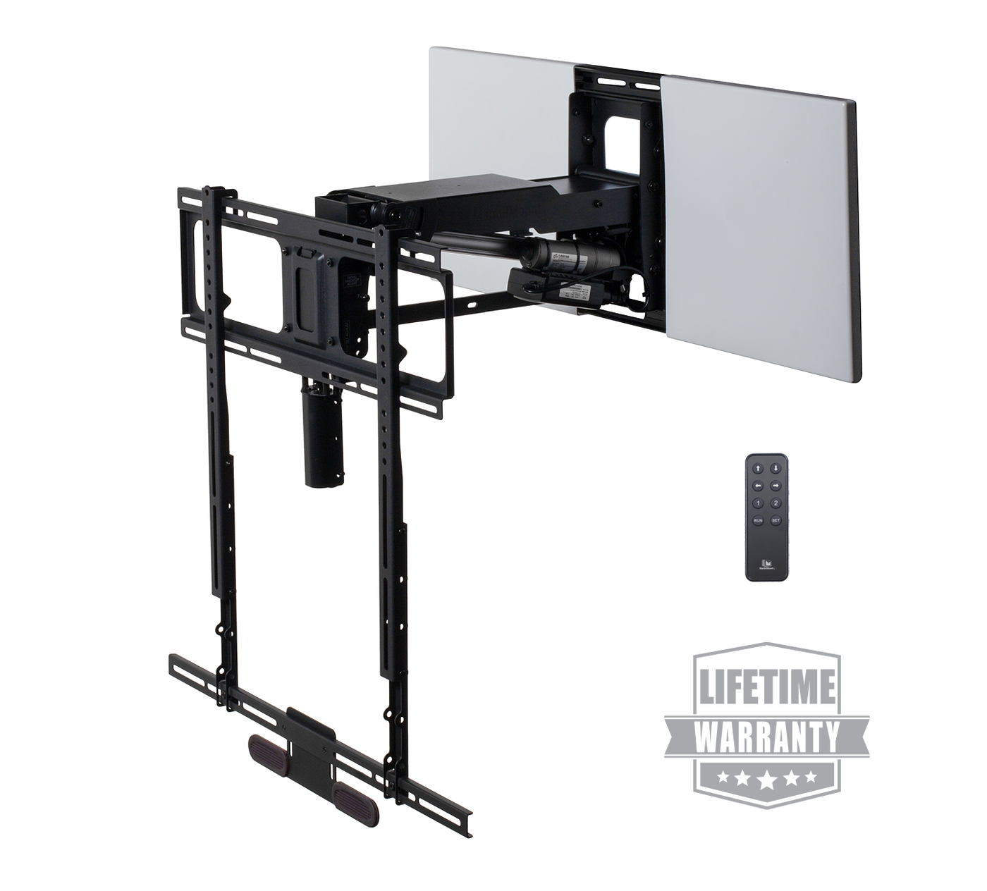 MantelMount MM815 motorized drop down and swivel TV mount with remote