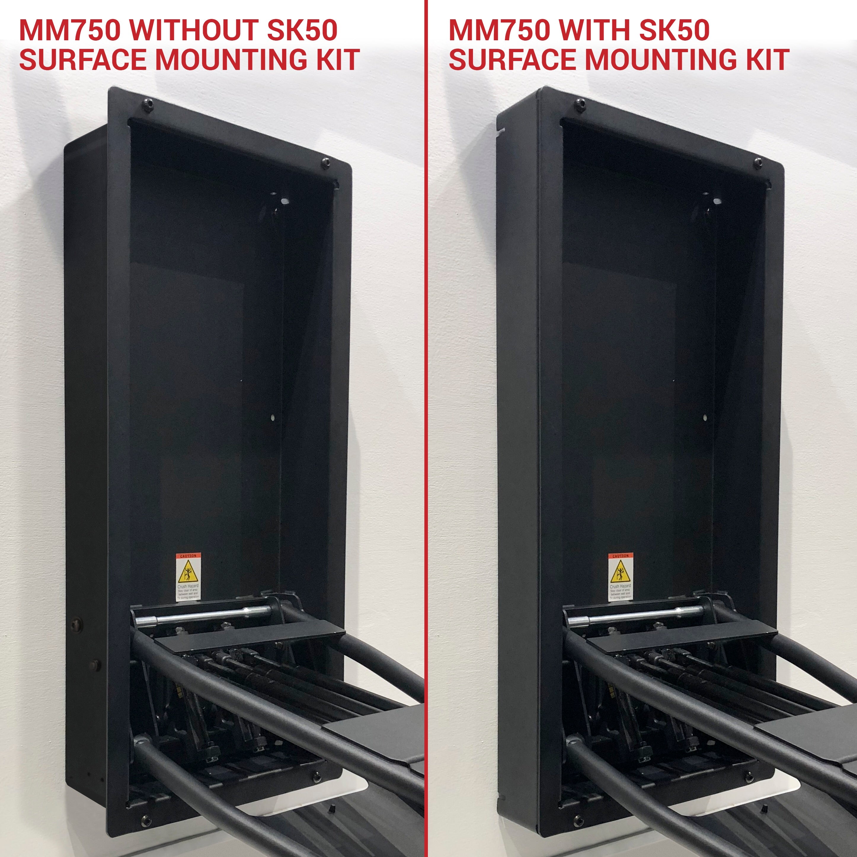 MantelMount MM750 Pro Above Fireplace Pull Down TV Mount Recessible Arm Housing